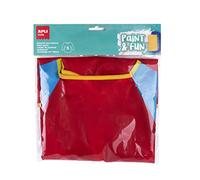Apli kids 18716 - Tablier de peinture imperméable pour enfant de 2 à 3 ans avec poche ventrale - Blouse de protection - Tablier d’activités manuelles Taille : S Rouge/Bleu