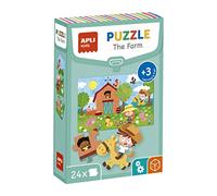 APLI Kids 18746 - Puzzle éducatif Animaux de la Ferme - Jeux d’éveil - Âge recommandé : +3 Ans - 24 Pièces de 7x7 cm - Le Puzzle assemblé Mesure 42x28 cm