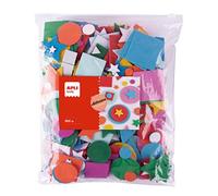 APLI Kids 18750 - Sachet Zip de 500 formes géométriques adhésives en mousse EVA - Formes et couleurs variées - Activités manuelles et créatives.