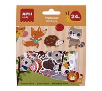 Apli kids 18878 - Autocollants animaux de la jungle en mousse EVA, 24 stickers - Multicolore
