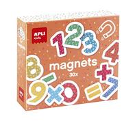 APLI – Jeu éducatif 18885 – Chiffres magnétiques en bois, 30 pièces, multicolore, +3 ans