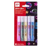 APLI Kids 18973 - Glitter Glue 3D - 5 tubes de colle à paillettes métallisées 3D - Loisirs créatifs.