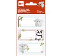 APLI Kids 19016 - Étiquettes scolaires fantaisies Koala - Idéales pour identifier livres et objets - 3 modèles différents, 9 étiquettes.