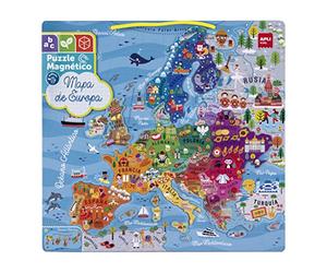 APLI Kids 19246-Puzle magnético mapa Juego de 45 imanes Para aprender la geografía Europea-Para niños a partir de 5 años, Color Europa (19246)