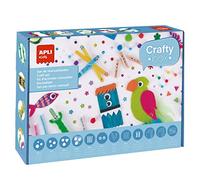 APLI Kids 19258 - CRAFTY BOX : Kit d'activités manuelles et créatives pour enfants - De nombreux accessoires de loisirs créatifs et un livre d'exemples à suivre.
