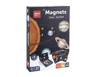 APLI Kids 19272 - Jeu de 27 Magnets pour découvrir Le système Solaire - Fiches explicatives détaillées - Age: +5ans.