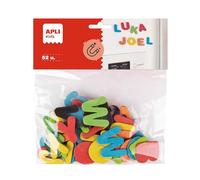 APLI Kids 19370 - Sachet de 52 Lettres magnétiques en Mousse EVA de différentes Couleurs, Alphabet aimanté pour Enfants, 52 aimants Lettres en Mousse EVA.