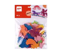 APLI Kids 19371 - Sachet de 40 formes adhésives en mousse Eva sur le thème des licornes pour activités manuelles et loisirs créatifs.