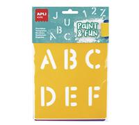 APLI Kids 19407 - Pochoirs pour dessiner l'alphabet et les chiffres - Lettres majuscules - Chiffres de 0 à 9.