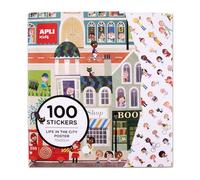 APLI Kids 19430 - Jeu de Stickers avec Poster géant et Autocollants sur Le thème de la Ville
