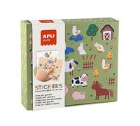 APLI Kids 19431 - Jeu de gommettes Animaux et Leur Habitat dans Une boîte en Carton, avec des Autocollants pour compléter Les Illustrations. À partir de 3 Ans.