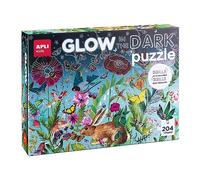 APLI Kids 19436 - Puzzle Fluorescent Glow in The Dark - Thématique: Fleurs - Puzzle Qui Brille dans l'obscurité - 204 pièces de Taille 5x5 cm. Âge : À partir de 4 Ans.