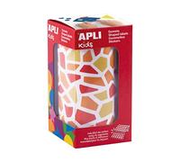 APLI Kids 19504 - Gommettes mosaïques en rouleau - Couleurs: rouge, orange, jaune - Adhésif repositionnable.
