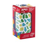APLI Kids 19505 - Gommettes mosaïques en rouleau - Couleurs: Bleu, vert, jaune - Adhésif repositionnable.