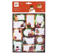 APLI Kids 19607 - Étiquettes cadeaux de Noël - 24 autocollants pour identifier et décorer les cadeaux, 2 feuilles de stickers.
