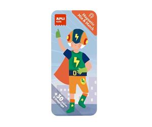 APLI Kids 19709 - Magnets Mix&Match, Jeu magnétique sur Le thème des Superhéros - Habille Le Personnage avec des Tenues de superhéros - Jeu de Voyage.