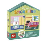 APLI Kids 19712 - My first Stick & Find - Activité manuelle sur le thème de la maison. Plie et colle les éléments en carton, Complète-les avec des stickers et enfin Remplis les fiches illustrées !