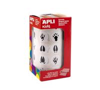 APLI Kids 19715 - Rouleau de gommettes "empreintes d'animaux" - 900 autocollants d'empreintes d'animaux - Idéal pour les maternelles ou les ateliers pour enfants - Dimensions : 20 mm.