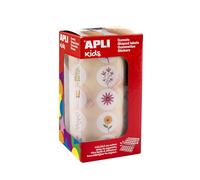 APLI Kids 19717 - Rouleau de gommettes sur le thème des fleurs sauvages, autocollants avec adhésif permanent, 900 stickers de fleurs, idéal pour les maternelles ou les ateliers pour enfants.