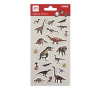 APLI Kids 19805 - Stickers Dinosaures Réalistes, 1 feuille de 21 autocollants en relief, idéaux pour le scrapbooking, les loisirs créatifs et DIY.