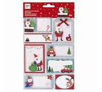 APLI Kids 19814 - Étiquettes cadeaux de Noël, 8 étiquettes de Noel effet pop-up pour identifier et décorer les cadeaux, 1 feuille d'étiquettes autocollantes pour cadeaux de Noel.