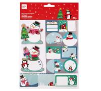 APLI Kids 19817 - Étiquettes cadeaux de Noël - 25 autocollants avec effet pop-up et finitions argentées, pour identifier et décorer les cadeaux de Noel - 2 feuilles d'étiquettes autocollantes.