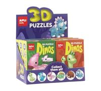 APLI Kids 20033 - Puzzles 3D Dinosaures pour Enfants, Coffret de 6 Puzzles éducatifs sans Colle ni Ciseaux, activité créative et motricité, dès 6 Ans
