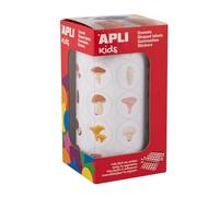 APLI Kids Rouleau de gommettes 20053 – Champignons 20 mm – Rondes 900 unités