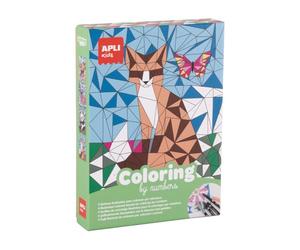 APLI Kids 20077 - Coloriage par numéros dès 5 ans, kit créatif complet avec feutres, illustrations et modèles - Activité manuelle, éducative et ludique pour enfants
