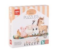 Apli Kids 20123 - Ma première Ferme, Puzzle progressif Enfant dès 2 Ans, Jeu éducatif, Animaux de la Ferme, 6 Puzzles, 21 Grandes pièces.