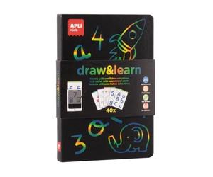 APLI Kids 20142 - Trace, Efface et Apprends ! Ardoise LCD éducative avec 40 Modèles, idéal pour l’écriture et le Dessin, dès 4 ans.