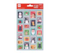 APLI Kids 20211-46 stickers de Noël en forme de timbre, parfaits pour décorer cartes, cadeaux, calendriers de l'Avent et projets créatifs
