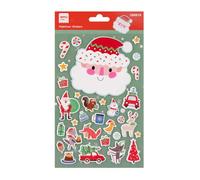 APLI Kids 20213 - Autocollants de Noël "Père Noël en Mousse EVA" (Foam), 31 Stickers Effet Volume - Activité Manuelle Enfant, Scrapbooking, Décoration Cadeaux de Noel et Cartes de voeux