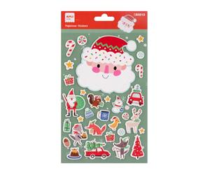 APLI Kids 20213 - Autocollants de Noël "Père Noël en Mousse EVA" (Foam), 31 Stickers Effet Volume - Activité Manuelle Enfant, Scrapbooking, Décoration Cadeaux de Noel et Cartes de voeux