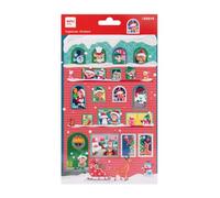 APLI Kids 20215 - Autocollants calendrier de l’Avent Noël - 24 Stickers de noël numérotés de 1 à 24 - Activité Créative Enfants - Décoration Cadeaux, Cartes, Scrapbooking