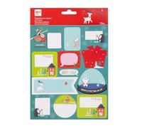 APLI Kids 20225 - Étiquettes adhésives de Noël - 13 stickers de Noël avec renne, pingouin, chaussette - Idéal pour personnaliser cadeaux, cartes de vœux et enveloppes