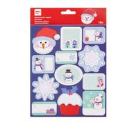APLI Kids 20228 - Étiquettes cadeaux Noël, modèle maison enneigée, autocollants pour identifier et décorer les cadeaux, 1 feuille d'autocollants