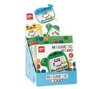 APLI Kids 20316 - Présentoir de 9 Mini ardoises magnétiques Dots, Animaux, activité créative Enfants avec Billes magnétiques