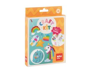 APLI Kids 20568 - Kit créatif Licorne - jusqu’à 5 porte-clés à fabriquer, matériel et notice inclus, dès 6 ans
