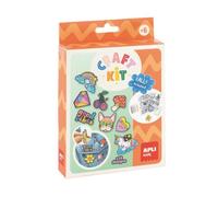 APLI Kids 20573 - Kit loisirs créatifs pins - personnalise des pins pour sacs, trousses et vestes, tout inclus, 6 ans et plus.