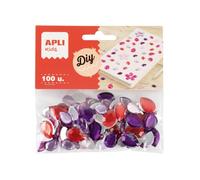 APLI Kids 20602 - Diamants décoratifs en forme de goutte - 100 pièces, non adhésifs, à coller, créations DIY.