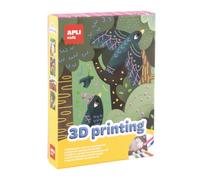APLI Kids 20683 - Kit Peinture 3D Relief, 4 Illustrations D'Animaux À Décorer, 5 Tubes De Peinture Dont 3 Couleurs Métallisées, Dès 5 Ans