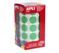 APLI Rouleau de gommettes rondes 4862 - 20 mm - 1770 pièces - Vert