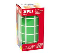Apli Kids 4878 Rouleau de 1170 gommettes carrés 20 mm Vert