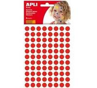 Apli Kids – Autocollants éducatifs ronds permanents – 10,5 mm – 6 feuilles – Rouge