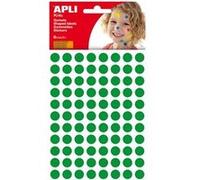 Apli Kids – Autocollants éducatifs ronds permanents 10,5 mm, 6 feuilles – Vert