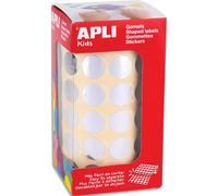 APLI KIDS Boîte de gommettes couleur métal argent rondes 15 mm en rouleau