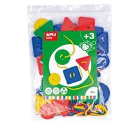 Apli Kids - Boutons De Laçage - Bleu, Jaune, Rouge, Vert