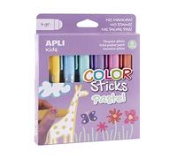 Apli kids - Color Sticks Couleurs Pastel - Gouaches Solides pour Enfants - 6 Unités