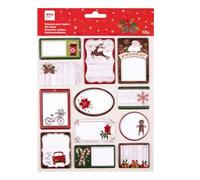 APLI Kids 19816 - Étiquettes cadeaux de Noël, 12 étiquettes autocollantes avec finition matelassée pour identifier et décorer les cadeaux, 1 feuille d'étiquettes pour cadeaux de Noel